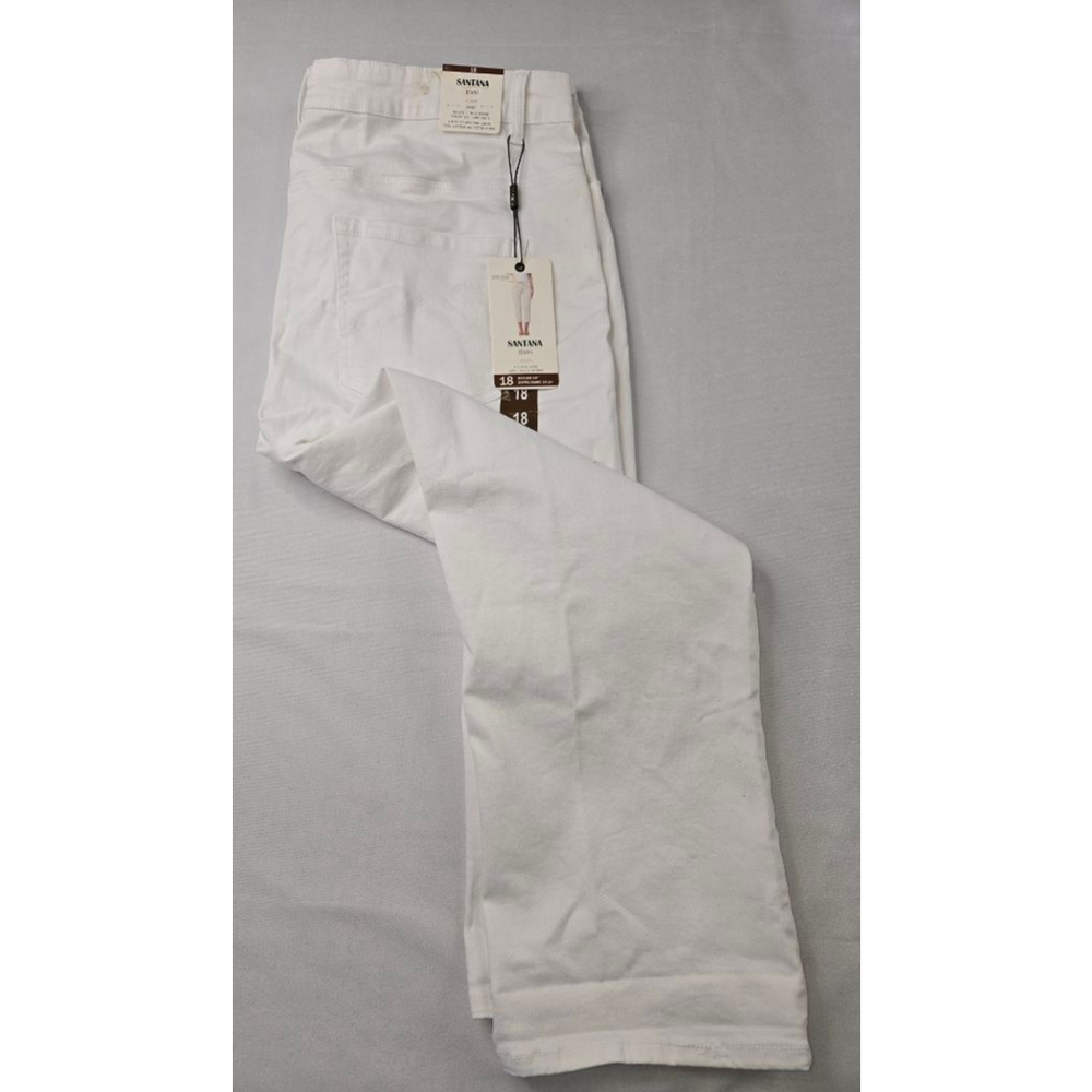 Women's Santana Jeans White Straight Leg Jeans Size 18 NWT